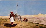 Jean-leon Gerome Canvas Paintings - Prayer in the Desert